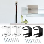 Support mural pour battes de baseball, prsentoir mural avec vis et tubes d'expansion, 2 pices en acrylique ...