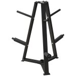 Support de poids pour plaques barre d'haltre - rack de rangement poids max. 300 kg - acier noir
