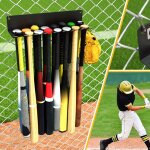 Support de rangement mural en mtal pour battes de baseball, prsentoir a 6 / 7 trous