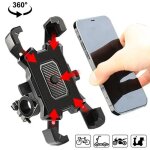 Support tlphone vlo moto trottinette, rotatif 360, antichoc, pour tous smartphones