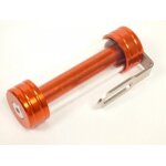 Support vignette carte verte assurance cylindrique rond anodis� orange moto