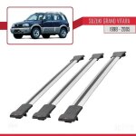 Barres de toit - fly - suzuki grand vitara 1998 - 2005 - 3 barres - aluminium - gris