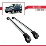 Barres de toit - ace - 1 - suzuki jimny 3 - aluminium gris - m�canisme de verrouillage - charge < 300 ...