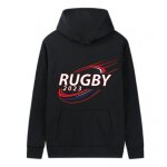 Sweat a capuche rugby france enfant noir