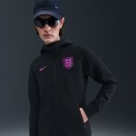 Sweat a capuche et zip en fleece nike football angleterre tech windrunner pour femme - noir