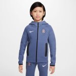 Sweat a capuche et zip en fleece nike football paris saint - germain tech pour ado (gar�on) - bleu