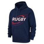 Sweat rugby homme a capuche bleu marine (taille xl, couleur bleu)