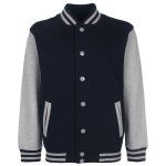 Sweat veste baseball enfant bleu - fv002 - navy - grey