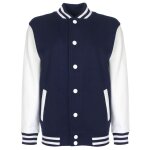 Sweat veste baseball enfant bleu - fv002 - navy - white