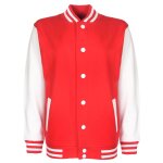 Sweat veste baseball enfant rouge - fv002 - red - white