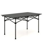 Table de camping pliable 95 x 55 x 50 cm pour 4 a 6 personnes design l�ger et robuste en aluminium noir ...