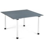 Table de camping pliante 69 x 69 x 42 cm pratique et l�g�re style ext�rieur en bois de sapin gris helloshop26 ...