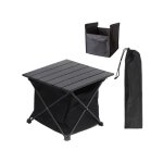 Table de camping pliante en aluminium 40x34cm, table de pique - nique portable pour barbecue avec sac ...