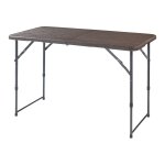 Table de camping pliante a hauteur r�glable 120 x 60 cm effet bois helloshop26 03 0010993