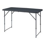 Table de camping pliante a hauteur r�glable 120 x 60 cm noir effet rotin helloshop26 03 0010995
