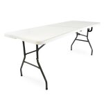 Table de camping pliante portable pliable l�g�re ext�rieur bbq 180 cm blanc helloshop26 16 0000540