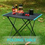Table de camping pliante ultralégère et portable, en alliage d'aluminium haute résistance, pour pique ... Table de camping pliante ultralégère et portable, en alliage d'aluminium haute résistance, pour pique ...