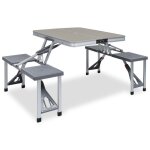 Table pliable de camping avec 4 sièges acier aluminium Table pliable de camping avec 4 sièges acier aluminium