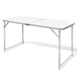 Table pliable de camping hauteur rglable aluminium 120x60 cm