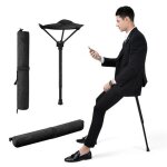 Tabouret de pche en plein air, bton pliant, bton de marche, trpied, hauteur rglable, bton de sige, ...