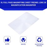 Taille 3x grossissement loupe xl pleine page loupe feuille lentille de fresnel Taille 3x grossissement loupe xl pleine page loupe feuille lentille de fresnel