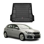 Tapis de coffre pour peugeot 308 2013 - 2021 noir tpe