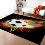 Tapis et tapis de football 3d pour enfants, motif imprim de terrain de football, lea pour jeu d'enfants, ...