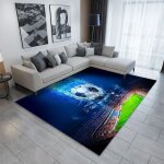Tapis et tapis de football 3d pour enfants, motif imprim de terrain de football, lea pour jeu d'enfants, ...