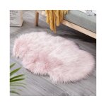 Tapis luxueux en fausse fourrure rose - design doux et irrgulier pour la dcoration intrieure, le yoga ...