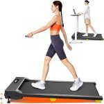 Tapis de marche avec pente 9%, tapis de course electrique a absorption des chocs, 2 en 1 mini walking ...