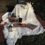 Tapis de pique - nique de camping en tricot, portable, voyage, randonne, tissu de pique - nique, nappe ...