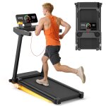 Tapis roulant electrique compact et pliable pour usage domestique vitesse maximale de 12 km / h equip� ...