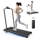 Tapis roulant pliable 3 en 1 - plateforme de marche inclin�e a 8 %, moteur silencieux sans balais de ...