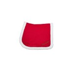 Tapis de selle cheval equithème noël - couleur : rouge, bordure blanc, taille : cheval Tapis de selle cheval equithème noël - couleur : rouge, bordure blanc, taille : cheval