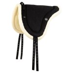 Tapis de selle pour cheval avec fourrure artificielle br equitation full mixte noir