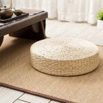 Tapis de sige de chaise, coussin d'herbe, tapis de sol, yoga zen, fait  la main, rond en paille tisse, ...