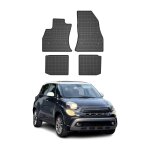Tapis de sol pour fiat 500l 2012 - 2017 caoutchouc noir
