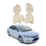 Tapis de sol pour honda civic viii 2005 - 2011 en caoutchouc tpe 3d beige 4pcs