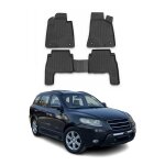 Tapis de sol pour hyundai santa fe 2006 - 2012 en caoutchouc tpe 3d noir 4pcs Tapis de sol pour hyundai santa fe 2006 - 2012 en caoutchouc tpe 3d noir 4pcs