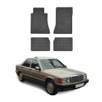 Tapis de sol pour mercedes classe e w124 1984 - 1997 caoutchouc noir Tapis de sol pour mercedes classe e w124 1984 - 1997 caoutchouc noir