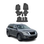 Tapis de sol pour nissan pathfinder r52 2013 - 2016 en caoutchouc tpe 3d noir 5pcs Tapis de sol pour nissan pathfinder r52 2013 - 2016 en caoutchouc tpe 3d noir 5pcs