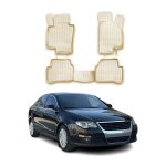 Tapis de sol pour vw passat b6 2005 - 2011 en caoutchouc tpe 3d beige 4pcs