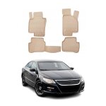 Tapis de sol pour vw passat cc 2008 - 2017 en caoutchouc tpe 3d beige 4pcs