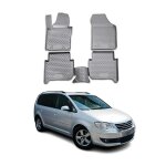 Tapis de sol pour vw touran 2003 - 2015 en caoutchouc tpe 3d gris 4pcs Tapis de sol pour vw touran 2003 - 2015 en caoutchouc tpe 3d gris 4pcs