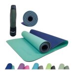 Tapis de yoga schildkrt fitness bicolor 180 x 61 cm - sans pvc - rsistant au glissement - marine / ...