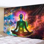 Tapisserie de mditation des sept chakras, dcoration murale indienne de bouddha, mandala, sorcellerie, ...