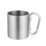 Tasse en acier inoxydable de 180ml, tasse a double paroi avec mousqueton et poigne, pour le th et le ...