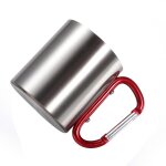 Tasse de camping l�g�re en acier inoxydable avec mousqueton ¿ tasse de voyage isotherme pour la randonn�e ...