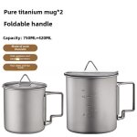Tasse a eau en titane pur pour l'extérieur camping portable avec poignée en alliage de titane tasse a ... Tasse a eau en titane pur pour l'extérieur camping portable avec poignée en alliage de titane tasse a ...