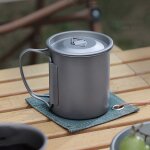 Tasse a eau en titane ultralégère avec poignée pliable, vaisselle portable de camping en plein air, récipient ... Tasse a eau en titane ultralégère avec poignée pliable, vaisselle portable de camping en plein air, récipient ...
